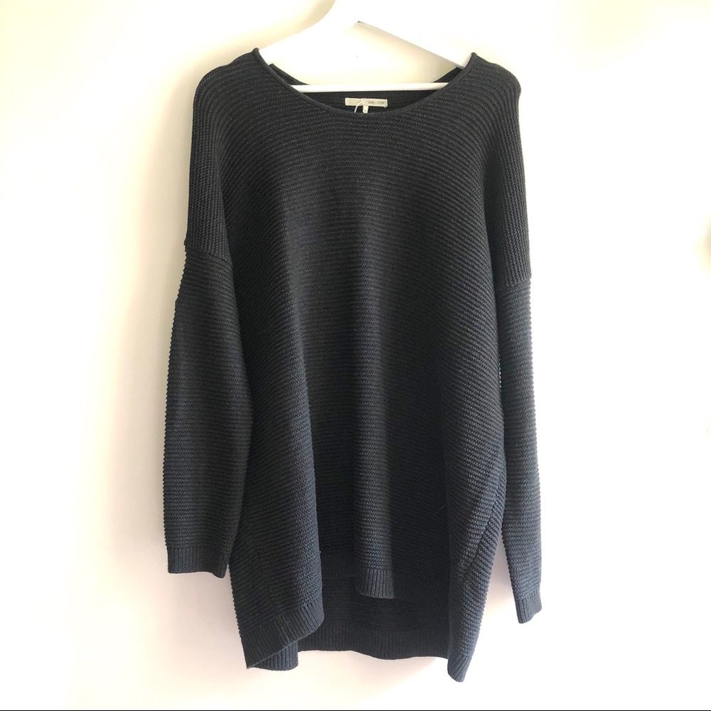 Oak + Fort Oversize Knit Grey Sweater Size XS